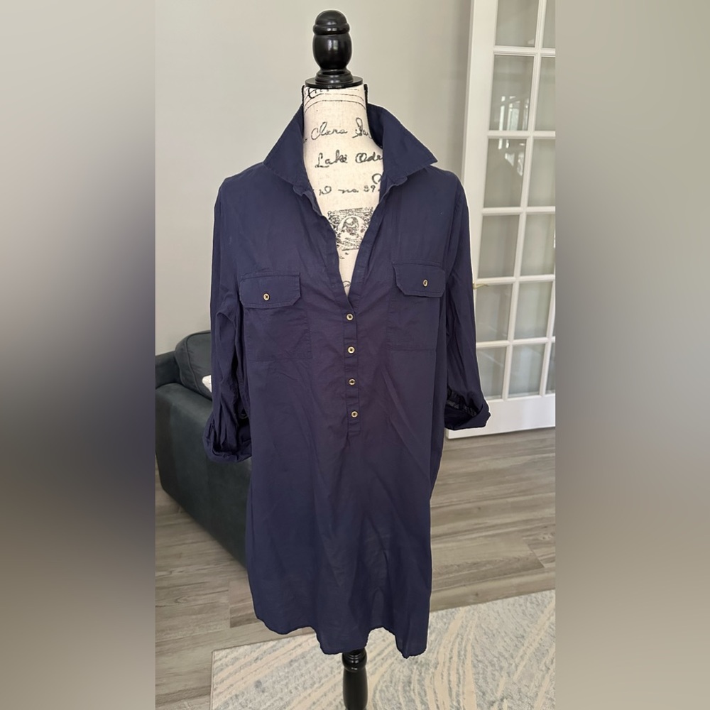 Lilly Pulitzer Long Sleeve Navy Dress XL